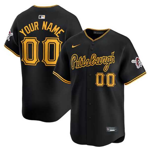 Men%27s Pittsburgh Pirates Active Player Custom Black Alternate Limited Baseball Stitched Jersey